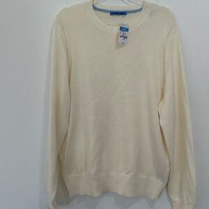 J. McLaughlin Crewneck Sweater NWT egret white cream size medium cotton linen